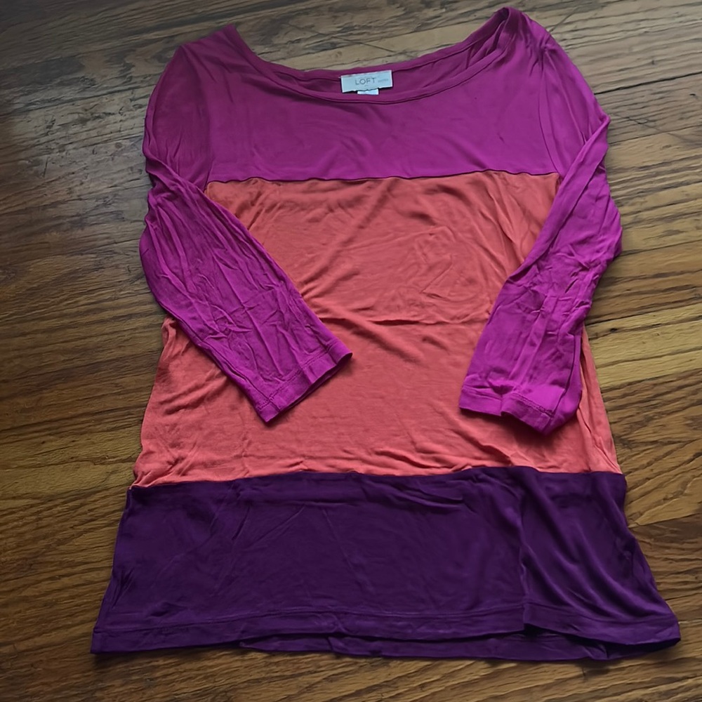 LOFT Outlet 3/4 Sleeve Top Petite Small
